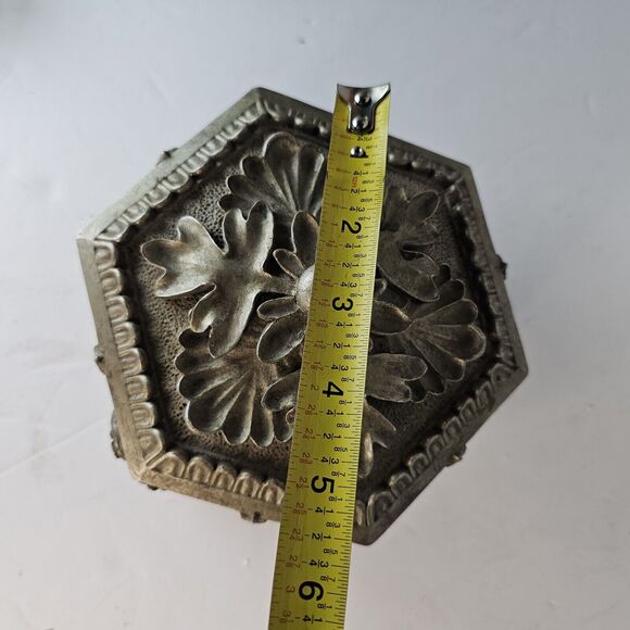 Baroque Ornate Jewelry Box Silver  Trinket Storage Holder For Keys/Change  Decor - Picture 9 of 12